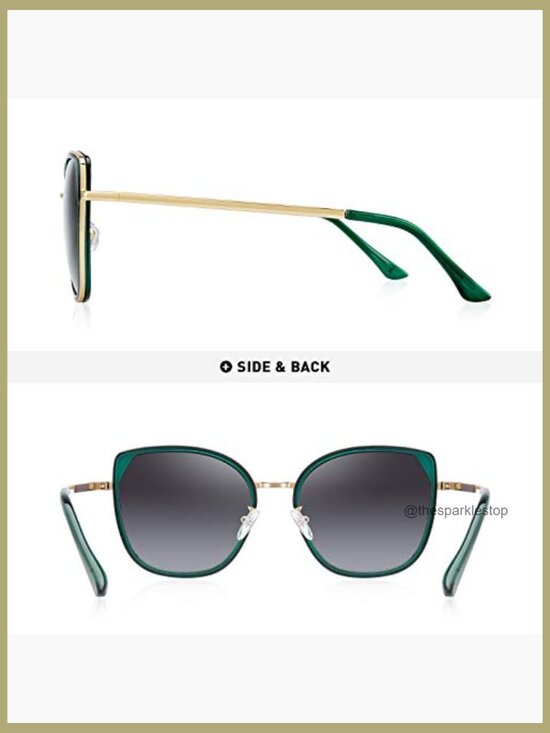 Cat Eye Polarized Sunglasses with Metal Frame and Composite Lens